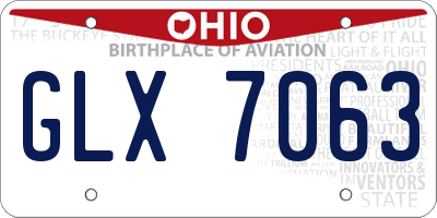 OH license plate GLX7063