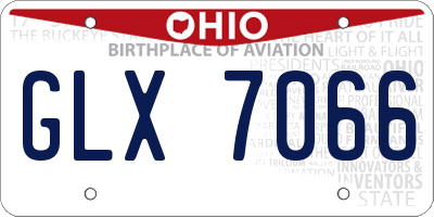 OH license plate GLX7066