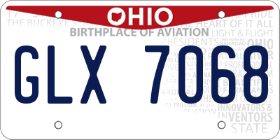 OH license plate GLX7068