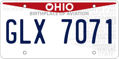 OH license plate GLX7071