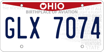 OH license plate GLX7074