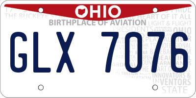 OH license plate GLX7076