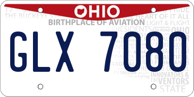 OH license plate GLX7080