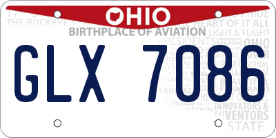 OH license plate GLX7086
