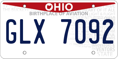 OH license plate GLX7092