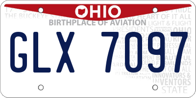 OH license plate GLX7097
