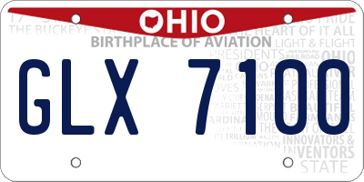 OH license plate GLX7100