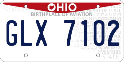 OH license plate GLX7102