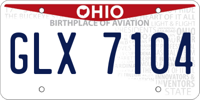 OH license plate GLX7104