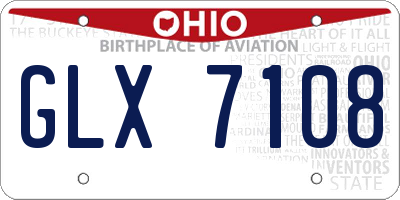 OH license plate GLX7108