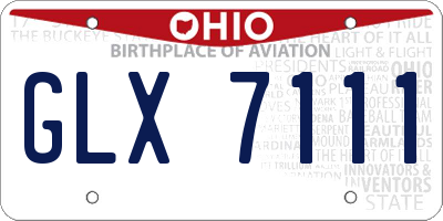 OH license plate GLX7111