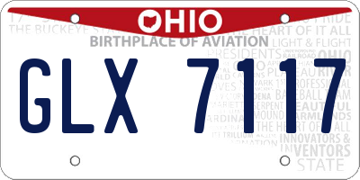 OH license plate GLX7117