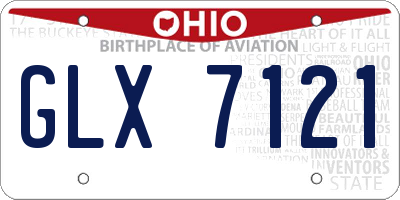 OH license plate GLX7121