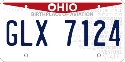 OH license plate GLX7124