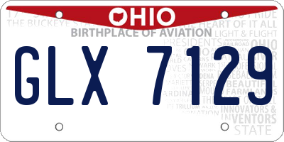 OH license plate GLX7129