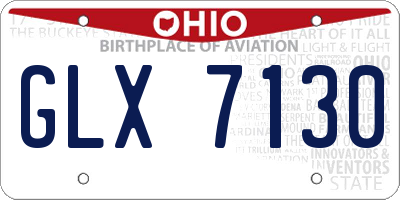 OH license plate GLX7130