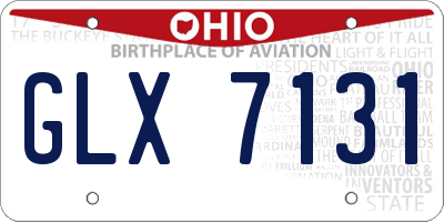 OH license plate GLX7131