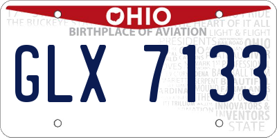OH license plate GLX7133