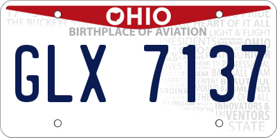 OH license plate GLX7137