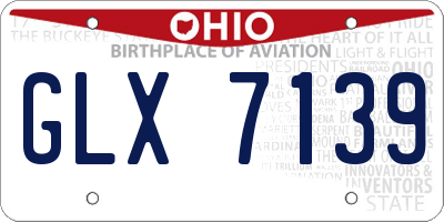 OH license plate GLX7139