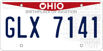 OH license plate GLX7141
