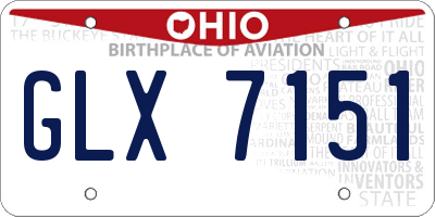 OH license plate GLX7151