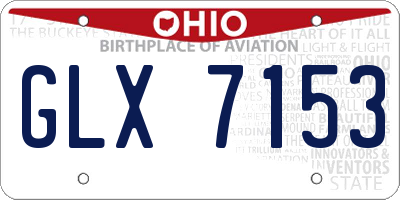 OH license plate GLX7153