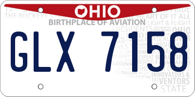 OH license plate GLX7158