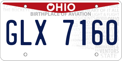 OH license plate GLX7160