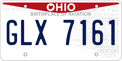 OH license plate GLX7161