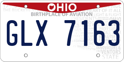 OH license plate GLX7163