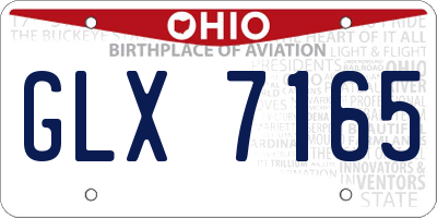 OH license plate GLX7165