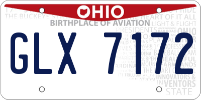 OH license plate GLX7172