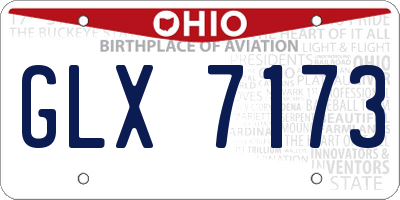 OH license plate GLX7173