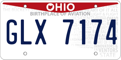 OH license plate GLX7174