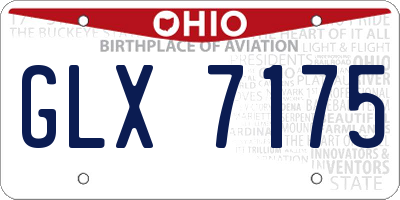 OH license plate GLX7175