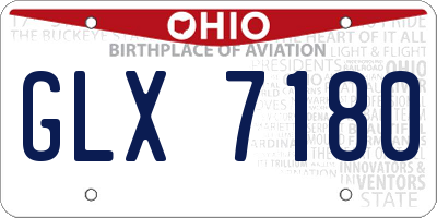 OH license plate GLX7180
