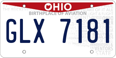 OH license plate GLX7181