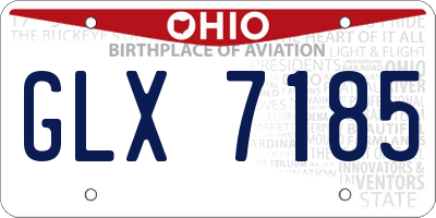 OH license plate GLX7185