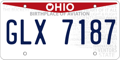 OH license plate GLX7187