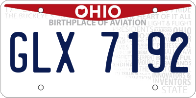 OH license plate GLX7192