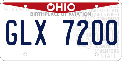 OH license plate GLX7200
