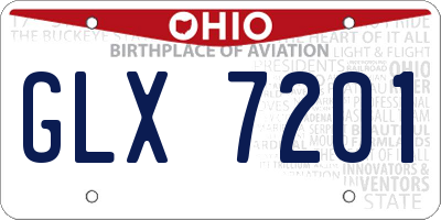 OH license plate GLX7201