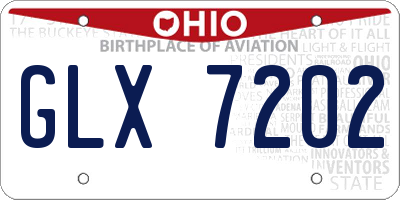 OH license plate GLX7202