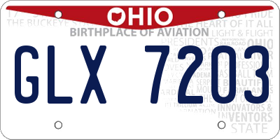 OH license plate GLX7203
