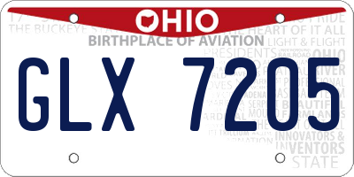 OH license plate GLX7205