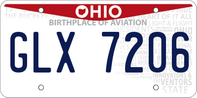 OH license plate GLX7206