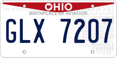 OH license plate GLX7207