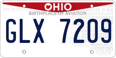 OH license plate GLX7209