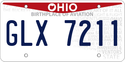OH license plate GLX7211